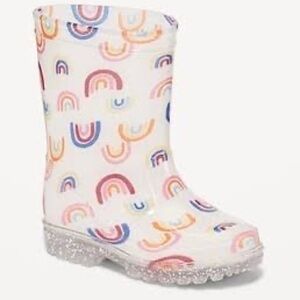 Old Navy Rainbow Sparkle Sole Rain Boots Size 5